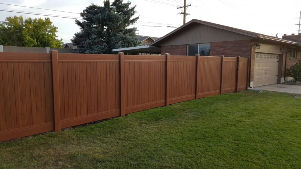 2a. vinyl fence, mocha walnut