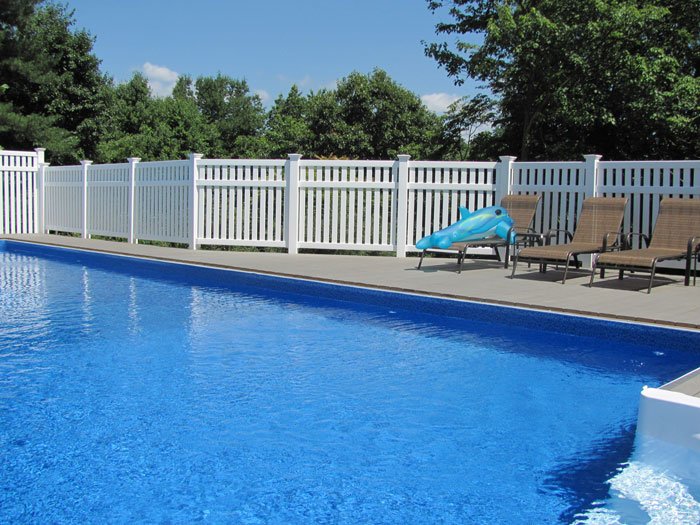 arcadia white vinyl pool fence keeps children safe